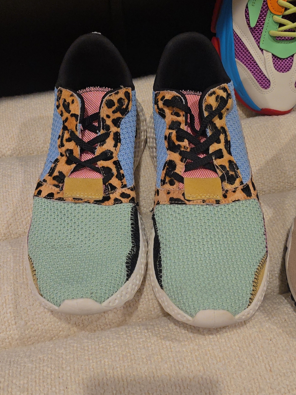 Steve Madden Pink, Blue and Leopard Accent Sneakers